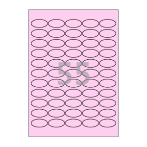 38 x 19 (mm) 타원형 OL555P 분홍색 모조지