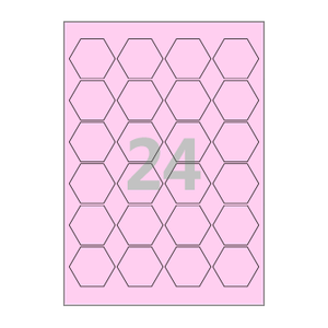 48 x 41.57 (mm) 육각형 SL126P 분홍색 모조지
