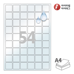 30 x 30 (mm)아이라벨 CL954LT A4라벨 스티커 라벨지 투명(50μm) 방수 레이저, 레이저 프린터 전용