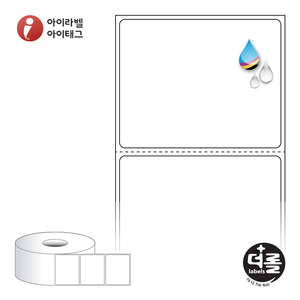 60 x 47.8 (mm)더롤라벨 RJ6048WU 흰색 무광 방수 잉크젯 1Roll 잉크젯 라벨프린터 전용