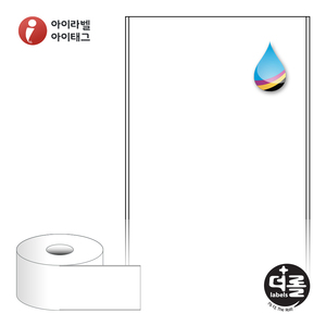 80mm x 30M더롤라벨 RJ80F30 흰색 모조 잉크젯 1Roll 잉크젯 라벨프린터 전용
