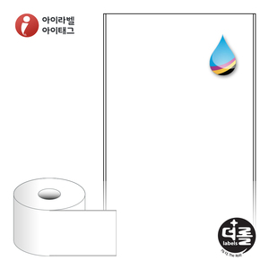 100mm x 30M더롤라벨 RJ100F30 흰색 모조 잉크젯 1Roll 잉크젯 라벨프린터 전용
