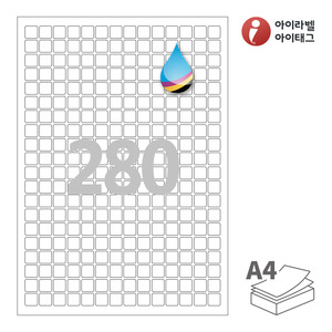 12 x 12 (mm)아이라벨 CJ880 A4라벨 스티커 라벨지 흰색 모조 잉크젯 100매 잉크젯 프린터 전용