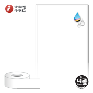 더롤라벨 RK60F60WU (75지관), 흰색 무광 방수 잉크젯, 60mm x 60M, 잉크젯 라벨프린터 전용[60M / Roll]