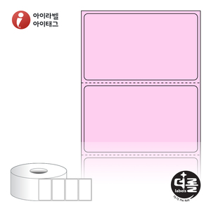 60 x 35.1 (mm)더롤라벨 RS6035PDT 분홍색 감열라벨- 리본 불필요