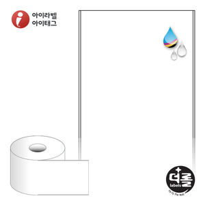 100mm x 30M더롤라벨 RJ100F30WU 흰색 무광 방수 잉크젯 1Roll 잉크젯 라벨프린터 전용