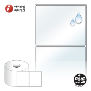 100 x 79.55 (mm)더롤라벨 RS10080LT 투명 방수 열전사라벨 - 리본 필요
