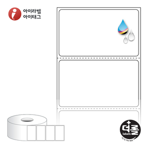 60 x 35.1 (mm)더롤라벨 RJ6035WU 흰색 무광 방수 잉크젯 1Roll 잉크젯 라벨프린터 전용
