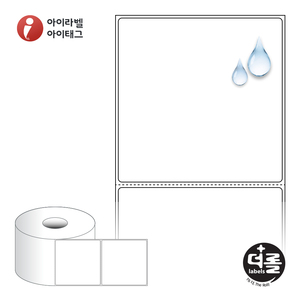 90 x 90.133 (mm)더롤라벨 RS9090PPDT 흰색 무광 방수 감열라벨 - 리본 불필요