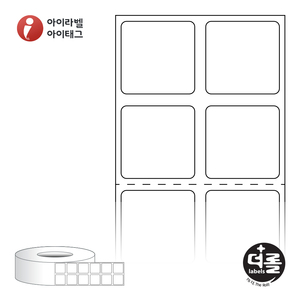 20 x 20 (mm)더롤라벨 RL020020DT 흰색 감열 - 리본 불필요