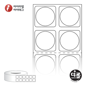 Φ18 (mm) 원형더롤라벨 RL018018DT 흰색 감열 - 리본 불필요