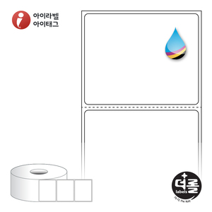 60 x 47.8 (mm)더롤라벨 RJ6048 흰색 모조 잉크젯 1Roll 잉크젯 라벨프린터 전용