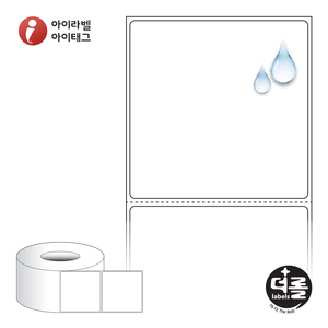 73 x 73 (mm)더롤라벨 RL7373PP 흰색 무광 방수 열전사 - 리본 필요
