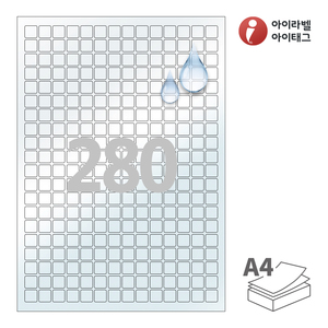 12 x 12 (mm)아이라벨 CL880LT A4라벨 스티커 라벨지 투명(50μm) 방수 레이저, 레이저 프린터 전용