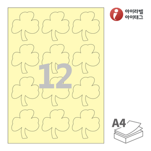 아이라벨 SL105Y A4라벨 스티커 라벨지 연노란색 모조 잉크젯, 레이저 프린터 겸용