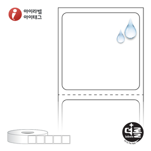 30 x 30 (mm)더롤라벨 RS3131PP 흰색 무광 방수 열전사라벨 - 리본 필요