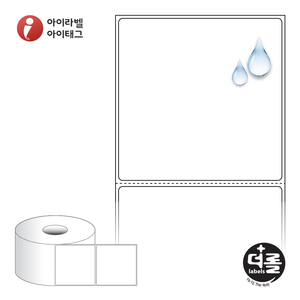 80 x 79.55 (mm)더롤라벨 RS8080PP 흰색 무광 방수 열전사라벨 - 리본 필요