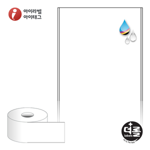 80mm x 30M더롤라벨 RJ80F30WU 흰색 무광 방수 잉크젯 1Roll 잉크젯 라벨프린터 전용