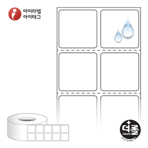 30 x 30 (mm)더롤라벨 RL031031PPDT 흰색 무광 방수 감열 - 리본 불필요