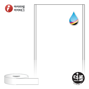 40mm x 30M더롤라벨 RJ40F30 흰색 모조 잉크젯 1Roll 잉크젯 라벨프린터 전용