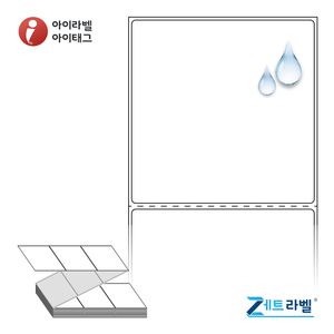 90 x 90.133 (mm)제트라벨 ZL9090PPDT 흰색 무광 방수 감열라벨 - 리본 불필요