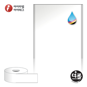60mm x 30M더롤라벨 RJ60F30LG 흰색 고광택 잉크젯 1Roll 잉크젯 라벨프린터 전용