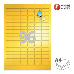 30 x 14 (mm) 아이라벨 CJ566KU A4라벨 스티커 라벨지 금색 광택 방수 잉크젯, 잉크젯 프린터 전용