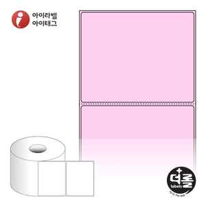 100 x 79.55 (mm)더롤라벨 RS10080PDT 분홍색 감열라벨- 리본 불필요