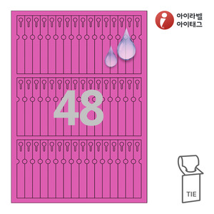 12 x 90 (mm)아이태그 TLT0481PP 타이태그 분홍색(115μm) 방수 레이저 레이저 프린터 전용