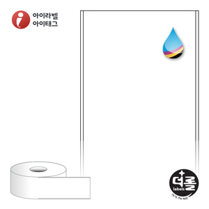 60mm x 30M더롤라벨 RJ60F30 흰색 모조 잉크젯 1Roll 잉크젯 라벨프린터 전용