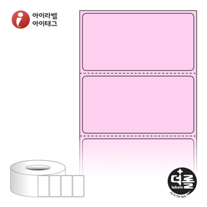 60 x 30.867 (mm)더롤라벨 RL6031PDT 분홍색 감열라벨 - 리본 불필요
