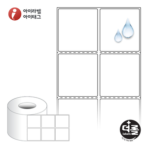 50 x 54 (mm)더롤라벨 RL050054PPDT 흰색 무광 방수 감열 - 리본 불필요
